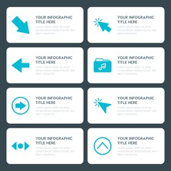 Poster - Flat cloud and networking, arrows, folder, cursors infographic timeline template for presentations, advertising, annual reports