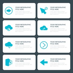 Poster - Flat cloud and networking, arrows, folder, cursors infographic timeline template for presentations, advertising, annual reports