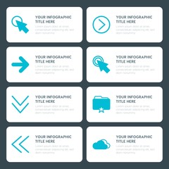 Poster - Flat cloud and networking, arrows, folder, cursors infographic timeline template for presentations, advertising, annual reports