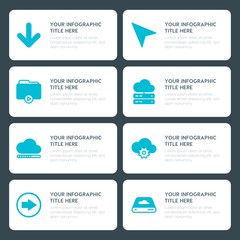 Poster - Flat cloud and networking, arrows, folder, cursors infographic timeline template for presentations, advertising, annual reports