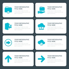 Poster - flat cloud and networking, arrows, folder, cursors infographic timeline template for presentations, 