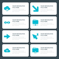 Poster - Flat cloud and networking, arrows, folder, cursors infographic timeline template for presentations, advertising, annual reports