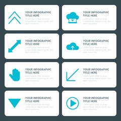 Poster - Flat cloud and networking, arrows, folder, cursors infographic timeline template for presentations, advertising, annual reports