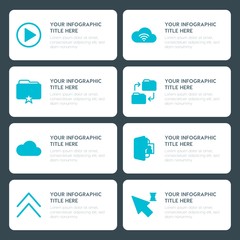 Poster - Flat cloud and networking, arrows, folder, cursors infographic timeline template for presentations, advertising, annual reports