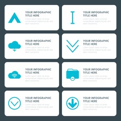 Leinwandbilder - Flat cloud and networking, arrows, folder, cursors infographic timeline template for presentations, advertising, annual reports