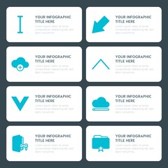 Poster - Flat cloud and networking, arrows, folder, cursors infographic timeline template for presentations, advertising, annual reports