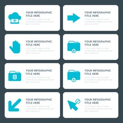 Poster - Flat cloud and networking, arrows, folder, cursors infographic timeline template for presentations, advertising, annual reports
