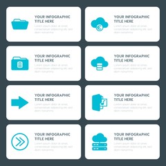 Poster - Flat cloud and networking, arrows, folder, cursors infographic timeline template for presentations, advertising, annual reports