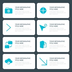 Poster - Flat cloud and networking, arrows, folder, cursors infographic timeline template for presentations, advertising, annual reports