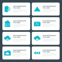Poster - Flat cloud and networking, arrows, folder, cursors infographic timeline template for presentations, advertising, annual reports