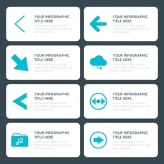Poster - Flat cloud and networking, arrows, folder, cursors infographic timeline template for presentations, advertising, annual reports