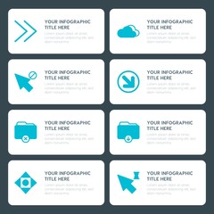 Poster - Flat cloud and networking, arrows, folder, cursors infographic timeline template for presentations, advertising, annual reports