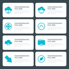 Poster - Flat cloud and networking, arrows, folder, cursors infographic timeline template for presentations, advertising, annual reports