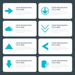 Poster - Flat cloud and networking, arrows, folder, cursors infographic timeline template for presentations, advertising, annual reports