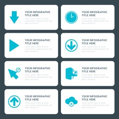Poster - Flat cloud and networking, arrows, folder, cursors infographic timeline template for presentations, advertising, annual reports