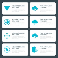 Poster - Flat cloud and networking, arrows, folder, cursors infographic timeline template for presentations, advertising, annual reports