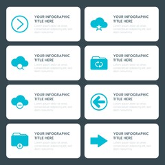 Poster - Flat cloud and networking, arrows, folder, cursors infographic timeline template for presentations, advertising, annual reports