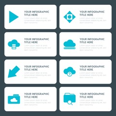 Poster - Flat cloud and networking, arrows, folder, cursors infographic timeline template for presentations, advertising, annual reports