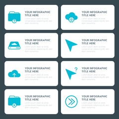 Poster - Flat cloud and networking, arrows, folder, cursors infographic timeline template for presentations, advertising, annual reports