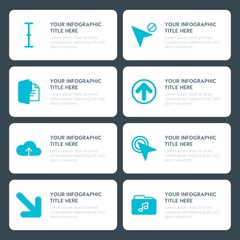Poster - Flat cloud and networking, arrows, folder, cursors infographic timeline template for presentations, advertising, annual reports