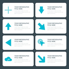 Poster - Flat cloud and networking, arrows, folder, cursors infographic timeline template for presentations, advertising, annual reports