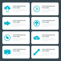 Poster - Flat cloud and networking, arrows, folder, cursors infographic timeline template for presentations, advertising, annual reports