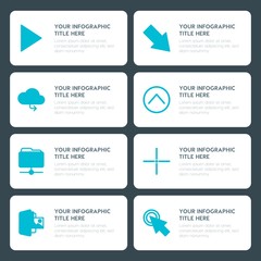 Poster - Flat cloud and networking, arrows, folder, cursors infographic timeline template for presentations, advertising, annual reports
