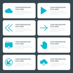Poster - Flat cloud and networking, arrows, folder, cursors infographic timeline template for presentations, advertising, annual reports