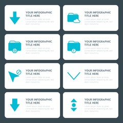 Poster - Flat cloud and networking, arrows, folder, cursors infographic timeline template for presentations, advertising, annual reports