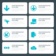 Poster - Flat cloud and networking, arrows, folder, cursors infographic timeline template for presentations, advertising, annual reports