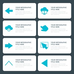 Poster - Flat cloud and networking, arrows, folder, cursors infographic timeline template for presentations, advertising, annual reports