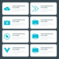 Poster - Flat cloud and networking, arrows, folder, cursors infographic timeline template for presentations, advertising, annual reports