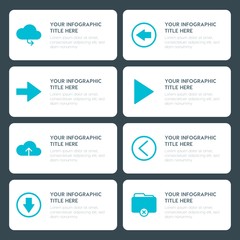 Poster - Flat cloud and networking, arrows, folder, cursors infographic timeline template for presentations, advertising, annual reports