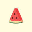 Fresh watermelon slice icon, flat design vector illustration.