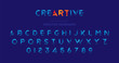 © vadish - Original font in blue colour for creative design template. Flat illustration EPS10