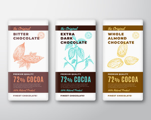 Wall Mural - the original finest chocolate abstract vector packaging design label. modern typography and hand dra