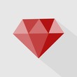 Ruby vector icon. Icon gemstone red ruby.