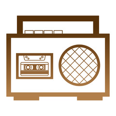 Wall Mural - boombox radio cassette audio music vintage vector illustration