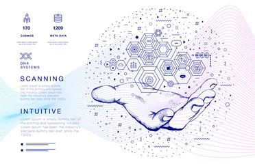 Fototapete - Mining bitcoin technology on autonomic computing program and trade platform. Trendy design in awesome really style.