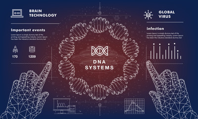 DNA analysis on medical systems development future industry.  Innovations program in intelligence learn. Trendy design in awesome really style.