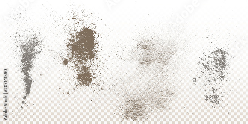 Fotografía Scattered powder falls, stains, splashes, powder explosion