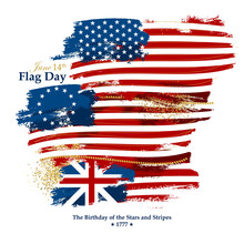Flag Day Card With American Flags