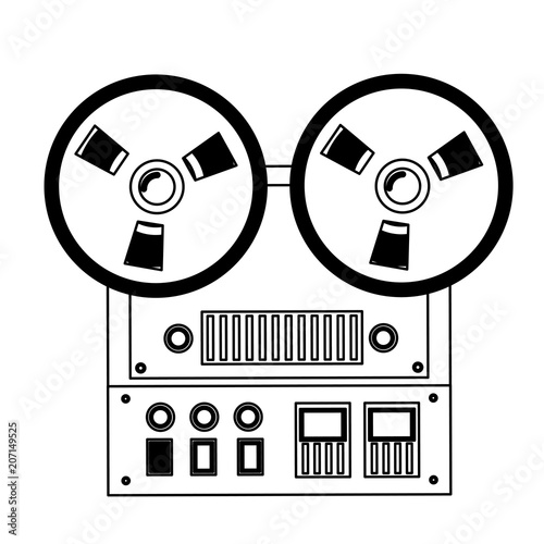 reel to reel tape recorder audio retro device vector illustration Stock