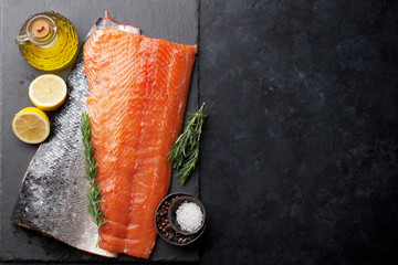 Wall Mural - Raw salmon fish fillet