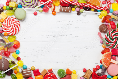 Fotomural Colorful sweets. Lollipops and candies