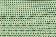 Pattern Of Green Roof Tiles.