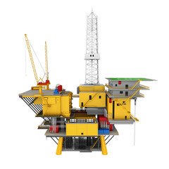 Wall Mural - Oil Drilling Offshore Platform Isolated