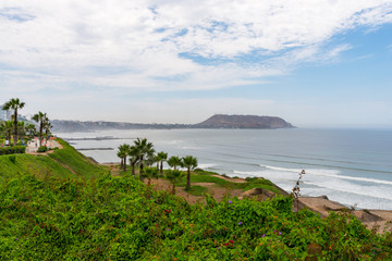 Wall Mural - Pacific coast view from Miraflores district in Lima, Peru