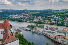 View Of City Of Passau In Germany On River Banks