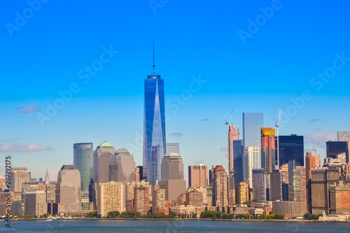 Plakat New York Cityscape z Liberty Island